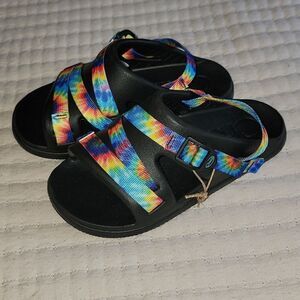 New Chaco Chillos Tie Dye Adjustable Strap Performance Sport Sandals Size Kids 2